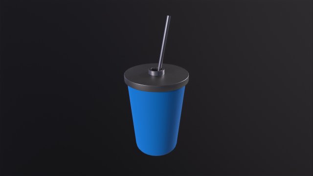 Tumbler with Straw Model 3D .c4d .max .obj .3ds .fbx .stl .blend 