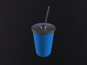 Tumbler with Straw 3D Model