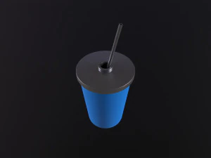 Tumbler with Straw 3D Model