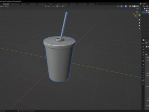 Tumbler with Straw 3D Model