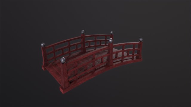Japanese red bridge 3D मॉडल .c4d .max .obj .3ds .fbx .stl .blend 