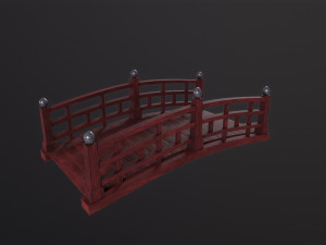 Japanese red bridge 3Dモデル