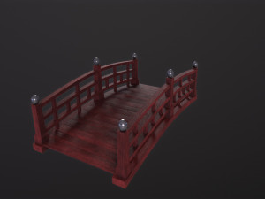 Japanese red bridge 3D मॉडल