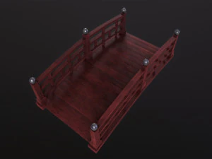 Japanese red bridge 3D Model