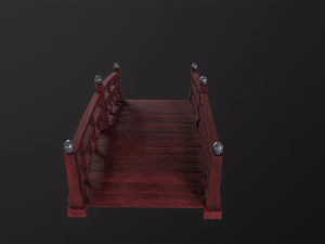 Japanese red bridge 3D Model