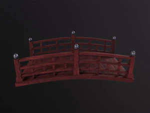 Japanese red bridge 3D Model