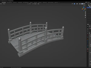 Japanese red bridge 3D Model