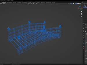 Japanese red bridge 3D Model