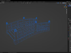 Japanese red bridge 3D Model