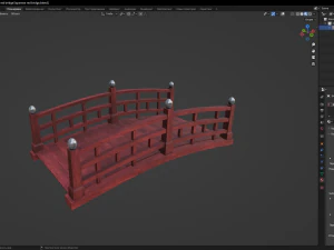 Japanese red bridge 3D Model