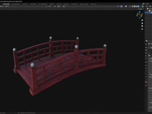 Japanese red bridge 3D मॉडल