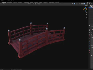 Japanese red bridge 3D Model