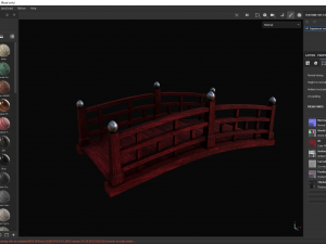 Japanese red bridge 3D मॉडल