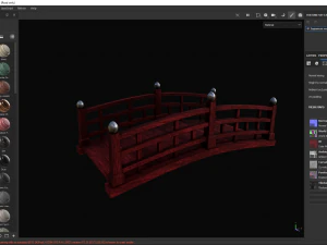 Japanese red bridge 3D Model