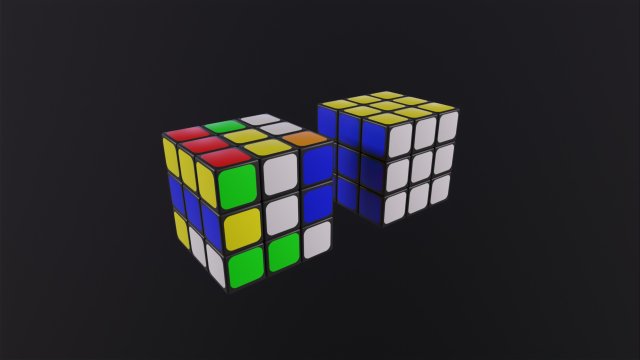 Rubik Cube 3D Model .c4d .max .obj .3ds .fbx .stl .blend 
