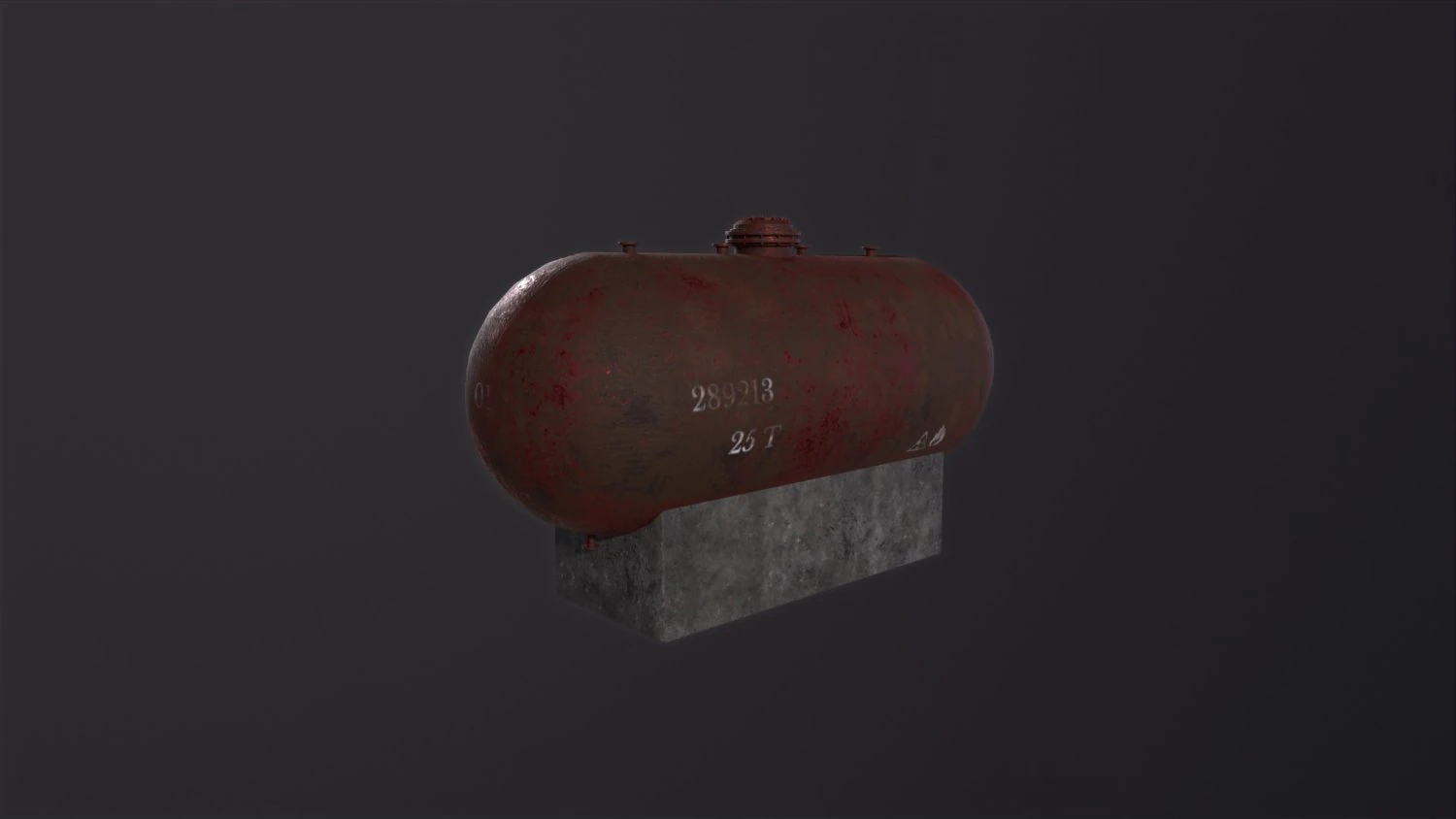 Rusty Oil Tank 3D Model .c4d .max .obj .3ds .fbx .stl .blend 