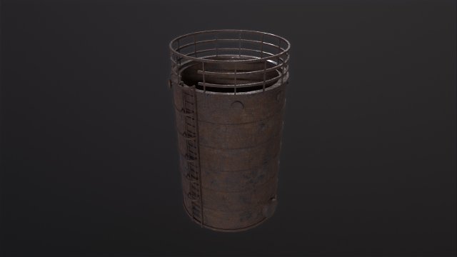 Rusted Tank storage Model 3D .c4d .max .obj .3ds .fbx .stl .blend 