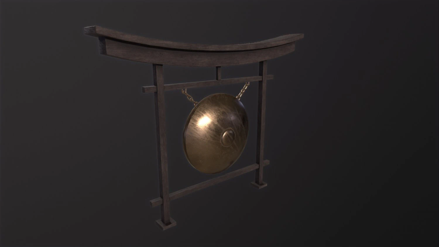 Japanese classic gong 3D Model .c4d .max .obj .3ds .fbx .stl .blend 