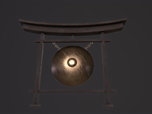 Japanese classic gong 3D मॉडल