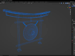 Japanese classic gong 3D Model