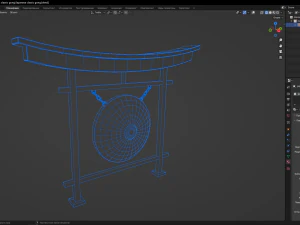 Japanese classic gong 3D Model