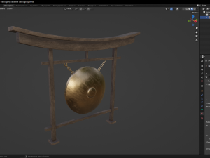 Japanese classic gong 3D मॉडल