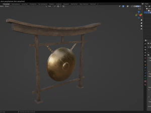 Japanese classic gong 3D Model