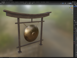 Japanese classic gong 3D मॉडल