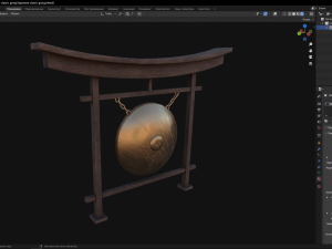 Japanese classic gong 3D मॉडल