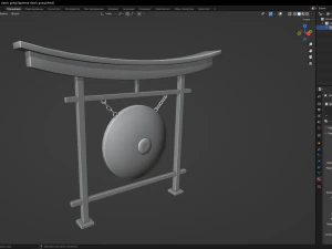 Japanese classic gong 3D Model
