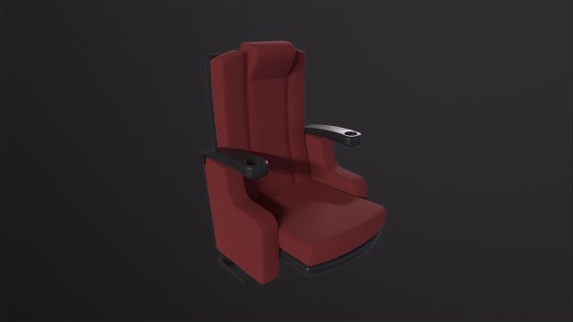 Cinema Chairs 3D Model .c4d .max .obj .3ds .fbx .stl .blend 