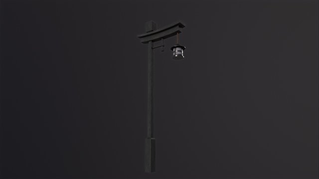 Japanese street wooden lamp Model 3D .c4d .max .obj .3ds .fbx .stl .blend
