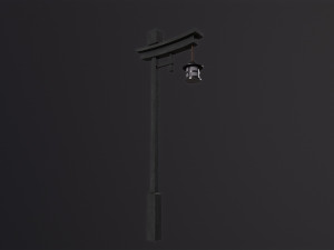 Japanese street wooden lamp 3Dモデル