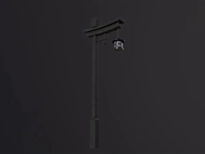 Lampu kayu jalanan Jepang Model 3D