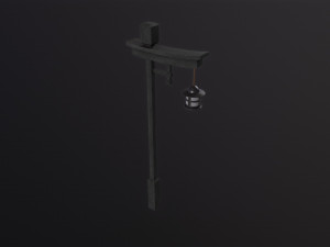 Japanese street wooden lamp Model 3D