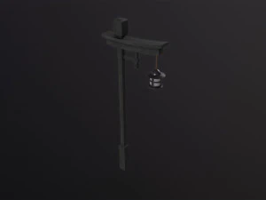 Japanese street wooden lamp 3D Model