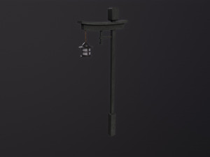 Japanese street wooden lamp Model 3D