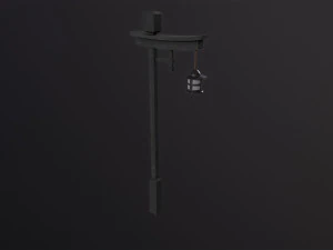 Japanese street wooden lamp 3D Model