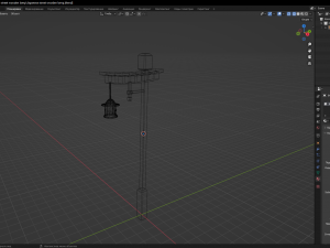 Japanese street wooden lamp Model 3D