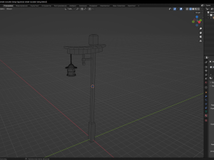 Japanese street wooden lamp Model 3D