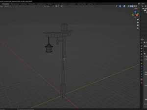 Japanese street wooden lamp 3D Model