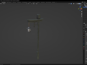 Japanese street wooden lamp Model 3D