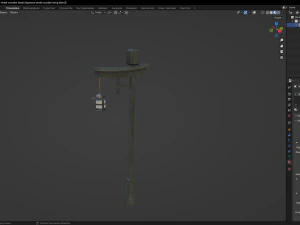 Japanese street wooden lamp 3D Model
