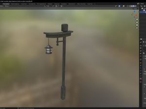 Japanese street wooden lamp Model 3D