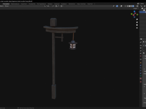 Japanese street wooden lamp Model 3D