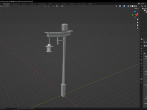 Japanese street wooden lamp Model 3D