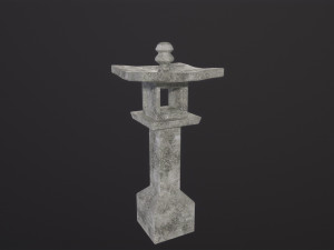 Japanese stone lantern 3D Model