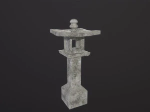 Japanese stone lantern 3D Model