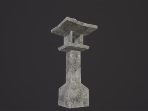 Japanese stone lantern 3D Model