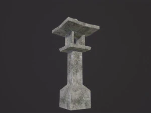 Japanese stone lantern 3D Model